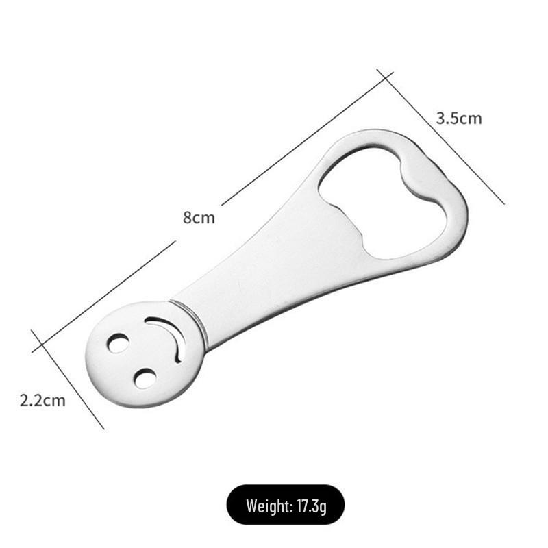 Stainless Steel Cartoon Smiley Face Bottle Opener with Laser-Printed Logo