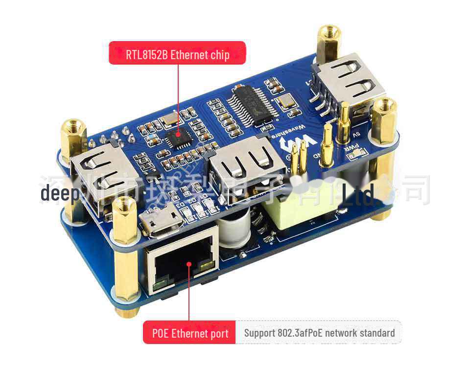 Raspberry Pi Zero POE USB Hub & Expansion Board with 3 USB Ports and Multi-Function Shell
