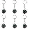 6 Pcs Durable 28mm Ball Keychain Compass Compact Black Liquid Filled Compass Liquid Filled Ball Keychain Hiking Gear