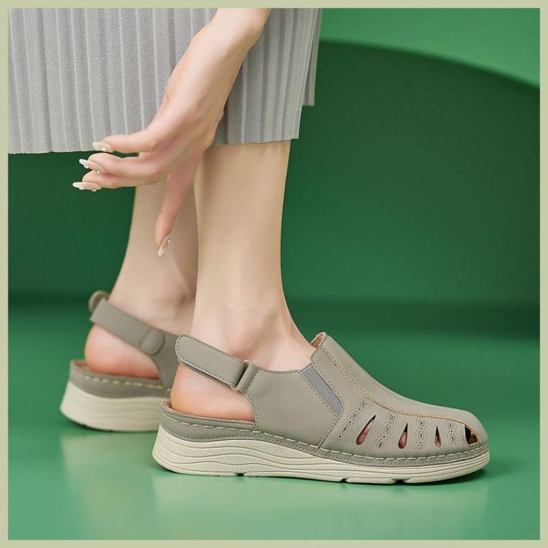 2026 Summer Shoes Women Heel Sandals Elegant Ladies Wedges Sandals 4cm Casual Soft Comfortable Plus Size 41 36