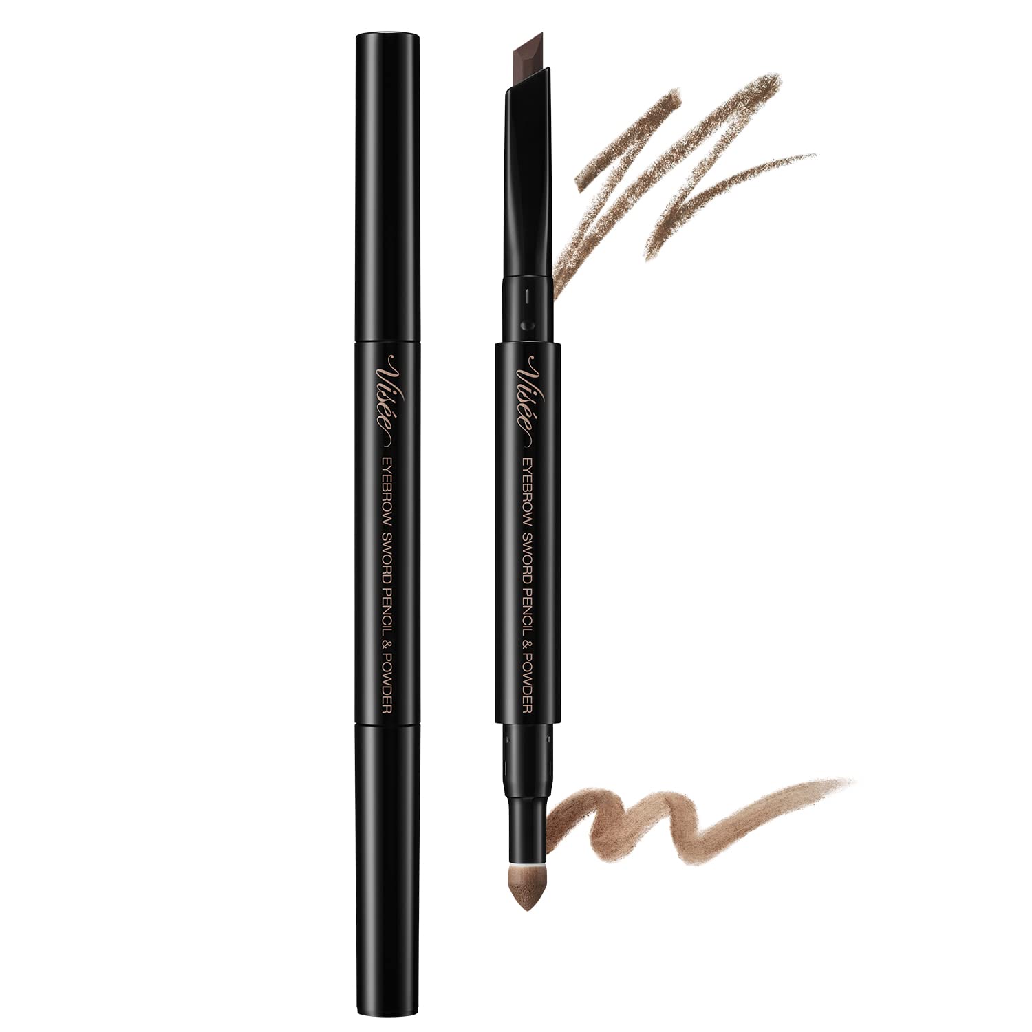 Visee Eyebrow Sword Pencil & Powder [All 3 Colors] 0.59g - Long-lasting Dual-ended Brow Tool BR30 Natural Brown