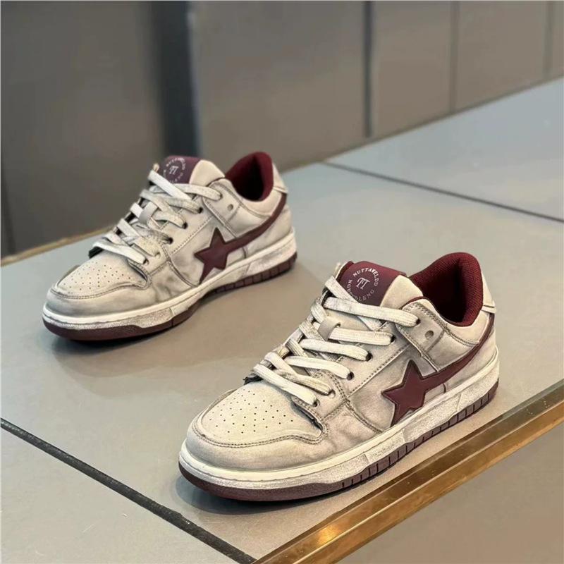 Color-polished star board shoes spring and autumn new comfortable leather surface soft sole lightweight rest shoes tt