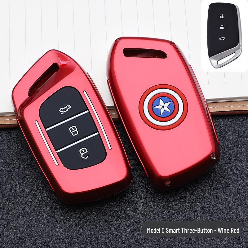 Baojun-Marvel Car Key Pouch: Stylish Buckle Remote Shell & Personalized Decoration