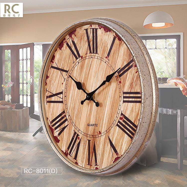 European Retro Wall Clock Silent Shabby Chic Clocks Mechanism Wall Watches Home Decor Clocks Living Room Bedroom Saat Gift Idea