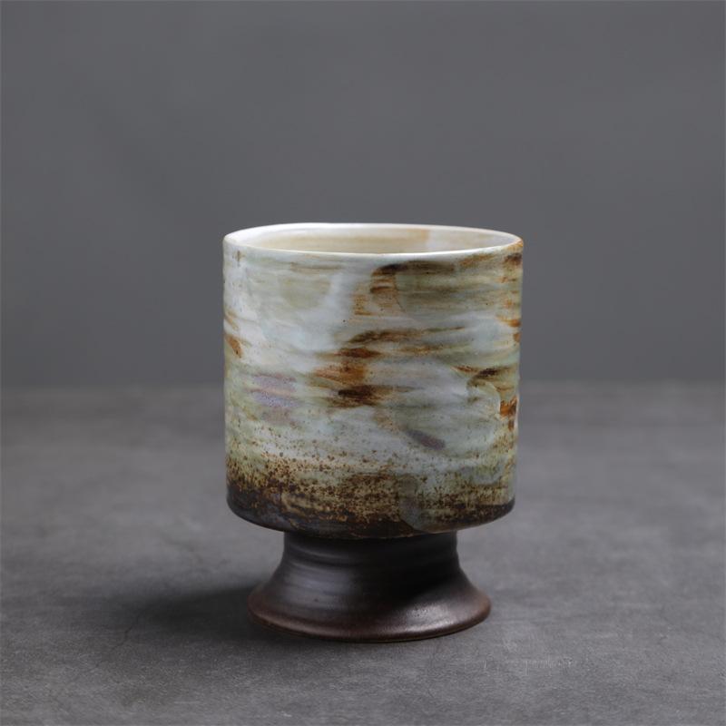 Retro Ceramic Cup Graffiti Kiln Coarse Pottery Coffee Cup Breakfast Cup Creative Afternoon Tea Vintage Cup