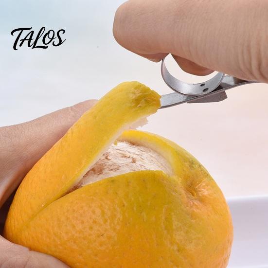 Stainless Steel Cutter Orange Peeler, Ergonomic Ring Design And Safe Curved Hook Kitchen Gadget for Fruit Blade Gadget, Manual Skin Remover