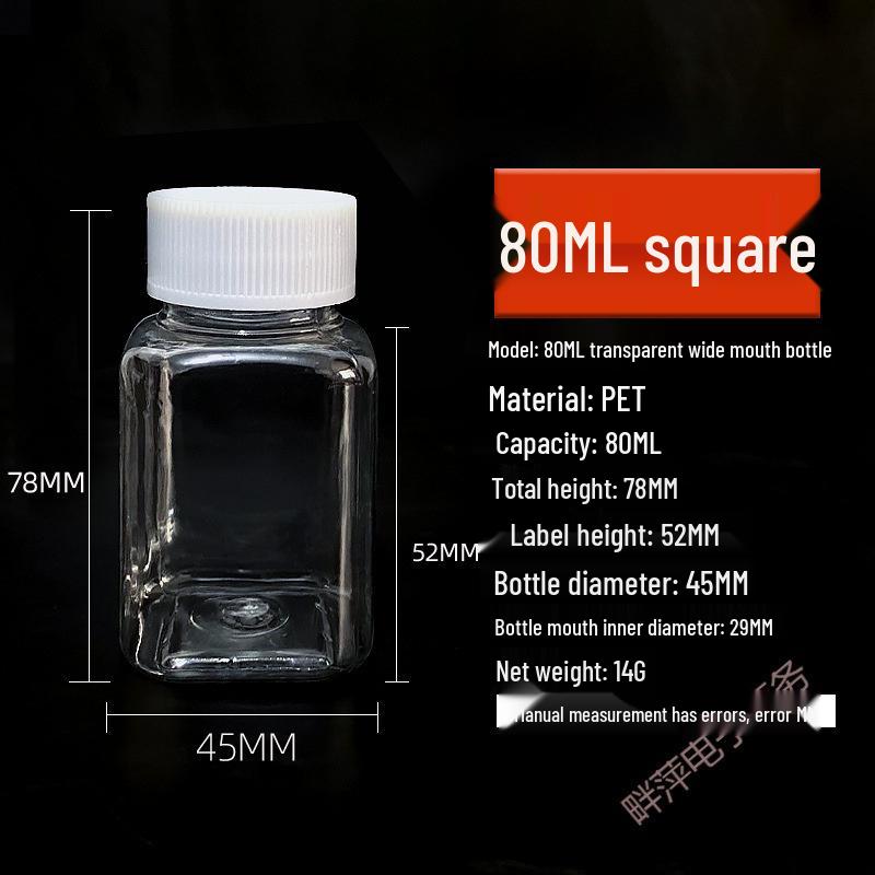 Transparent 0ml Small Plastic Dispensing Bottle with Sealed Lid for Liquid Medicine Samples
