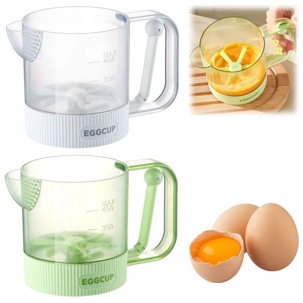Clear Scale Egg Mixing Cup Semi-Automatic Kitchen Stirring Bottle Egg Beating Cup  Baking Tool