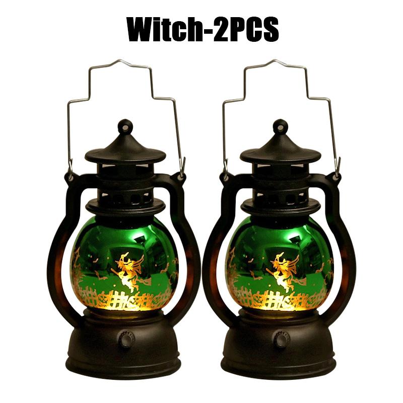 Halloween Decorations LED Ghost Lantern Candle Lights Stump Lanterns Holiday Ambience Ornaments Horror Decoration