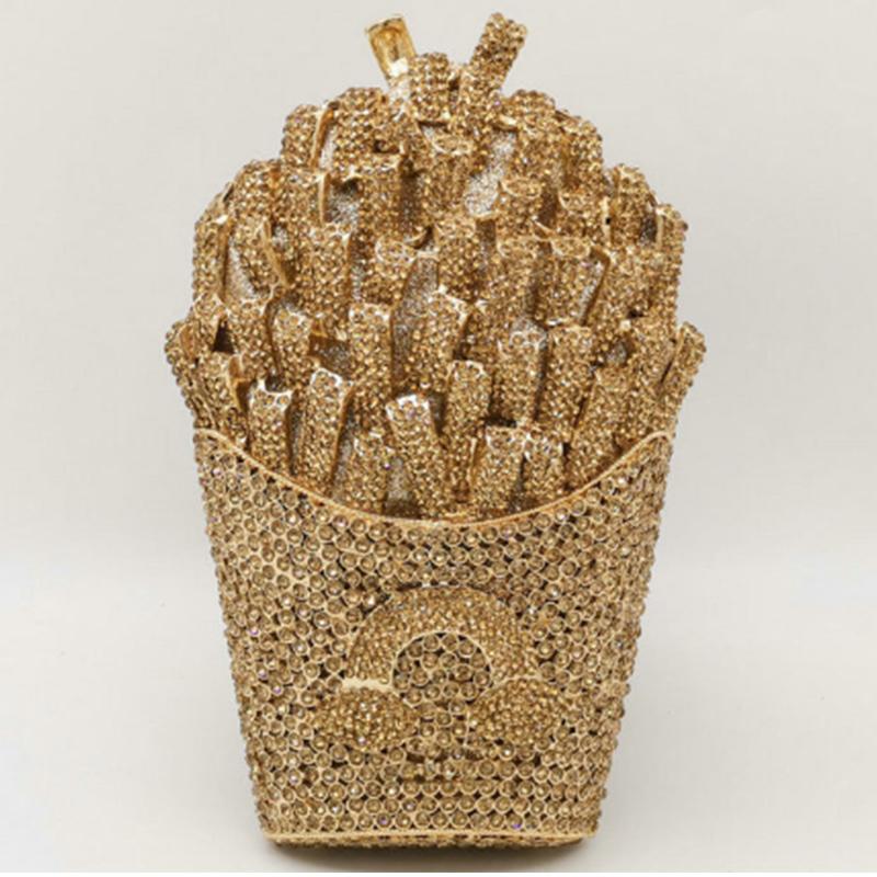 Popcorn White Clear/Red Evening Clutch Bag Wedding Purse Handmade Dazzling Women Shoulder Chain Handbags Party Cocktail Clutches