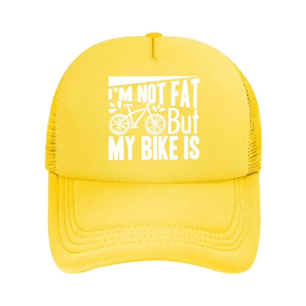 Im Not Fat But My Bike Is Text Mesh Baseball Cap Casual Hat Outdoor  For Womens Unisex FeUnisex