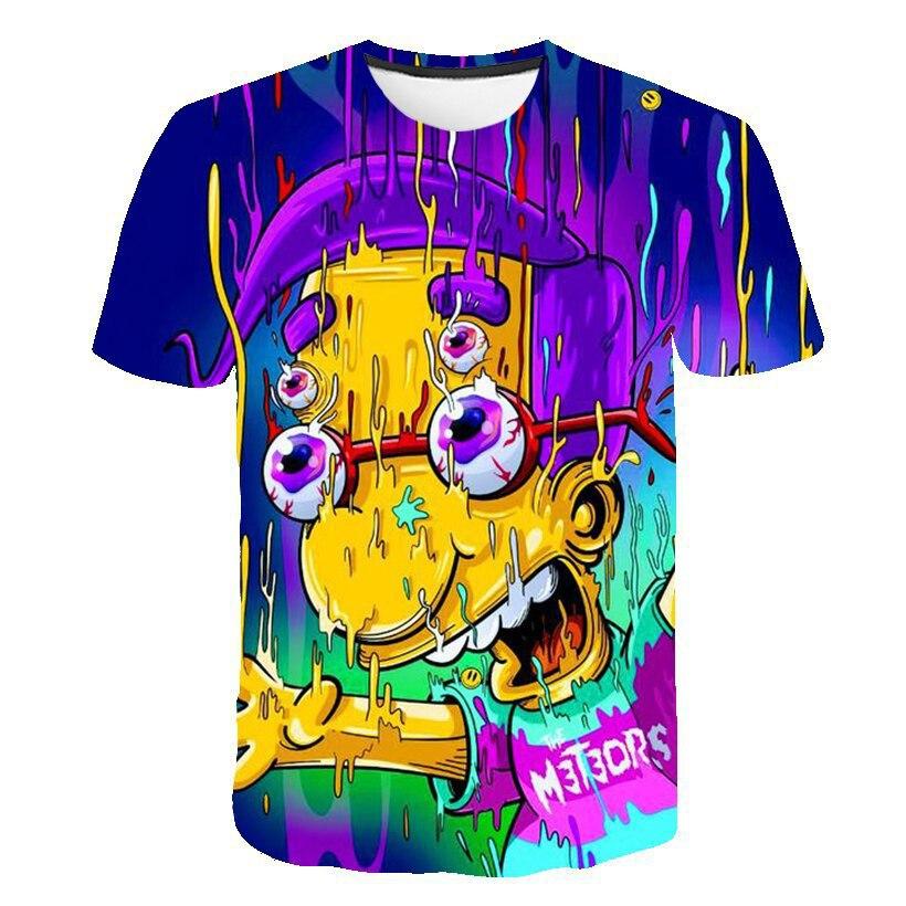 Summer Children's New Fashionable Digital Simpson Comfortable Loose Short Sleeve Printed T-shirt