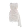 Sexy Wedding Party Dress Women Elegant Lace High Waist Bandage Bodycon Mini Dress Strapless Slim Corset Evening Dress