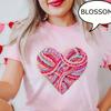 Comfort Colors® Heart Valentine T-Shirt, Watercolor Heart Shirt, Gift For Girlfriend, Faux Yarn Crochet, Not Real Crochet