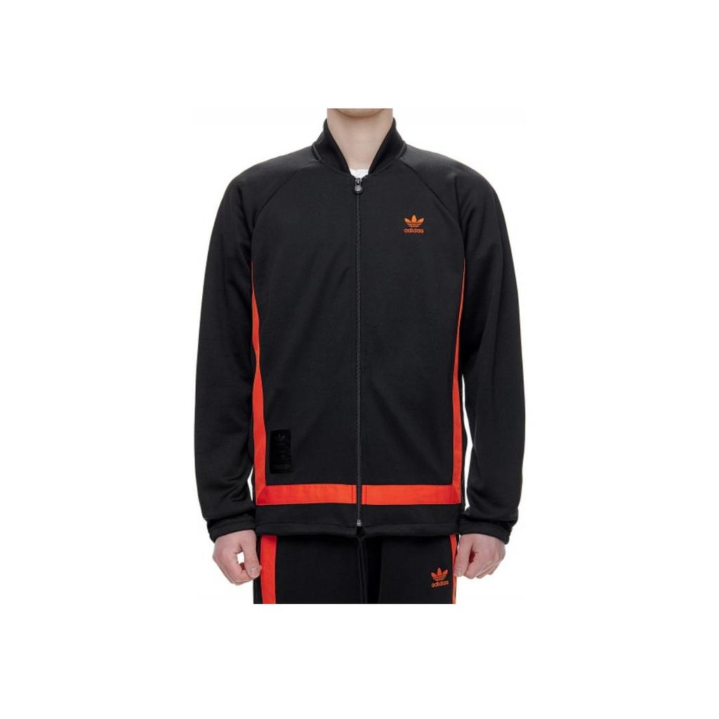 Adidas Originals Trefoil Warmup Track Top Men Jacket Black Orange GK0650