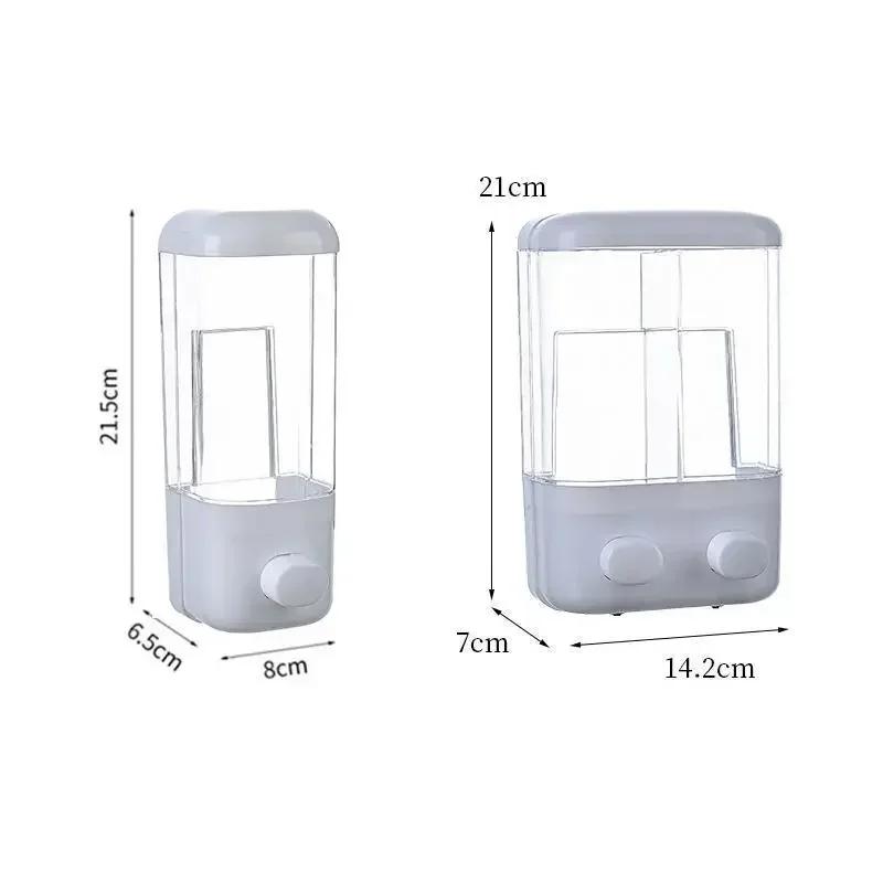 New Bathroom Wall Mounted Soap Dispenser Cleaning Box Capacity 500/1000ML Manual Press Shampoo Shower Gel Hand Sanitizer