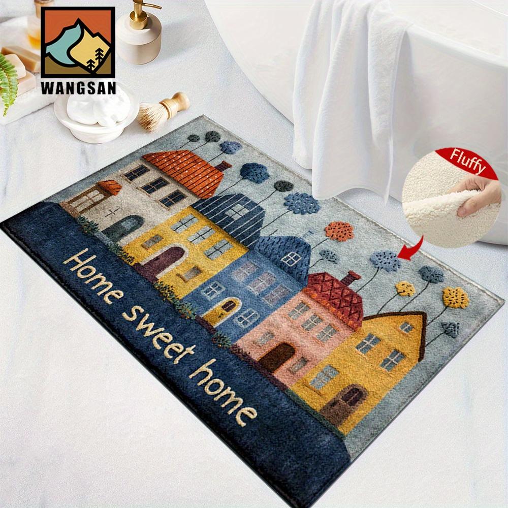 

2D Мультяшный Красно-Синий Дом Милый Дом Коврик для пола Придверный коврик Коврик для ванной Ковер для гостиной Коврик для спальни дома 50X80CM (1.6X2.6FT