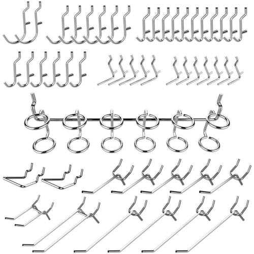 DIFEIUKI Punching Board Hooks, Set of 50, Perforated Board Hooks, Hardware for Perforated Boards, Increased Storage Capacity, Secures and Fastens, Pro