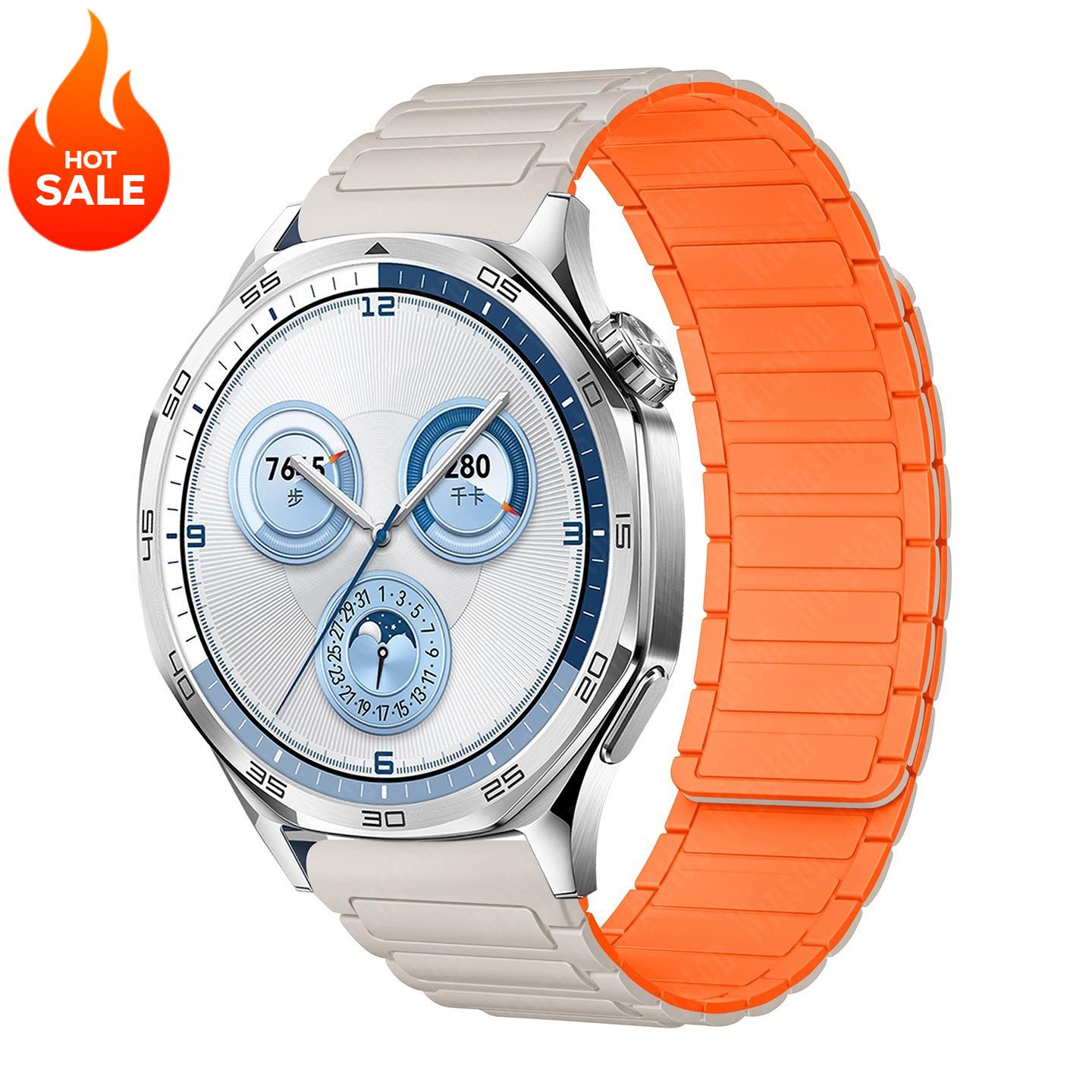 

18mm 20mm 22mm Magnetic Strap for Samsung Galaxy Watch 7 6 5 4 Classic 5Pro Active Silicone Band for Huawei Watch 5 GT6 GT5 46mm 18mm