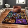 Cyberpunk Dragon Portraits Pattern Rug Floor Mat for Living Room or Bedroom Soft and Comfortable Carpet a Gift for Birthday and Holiday.