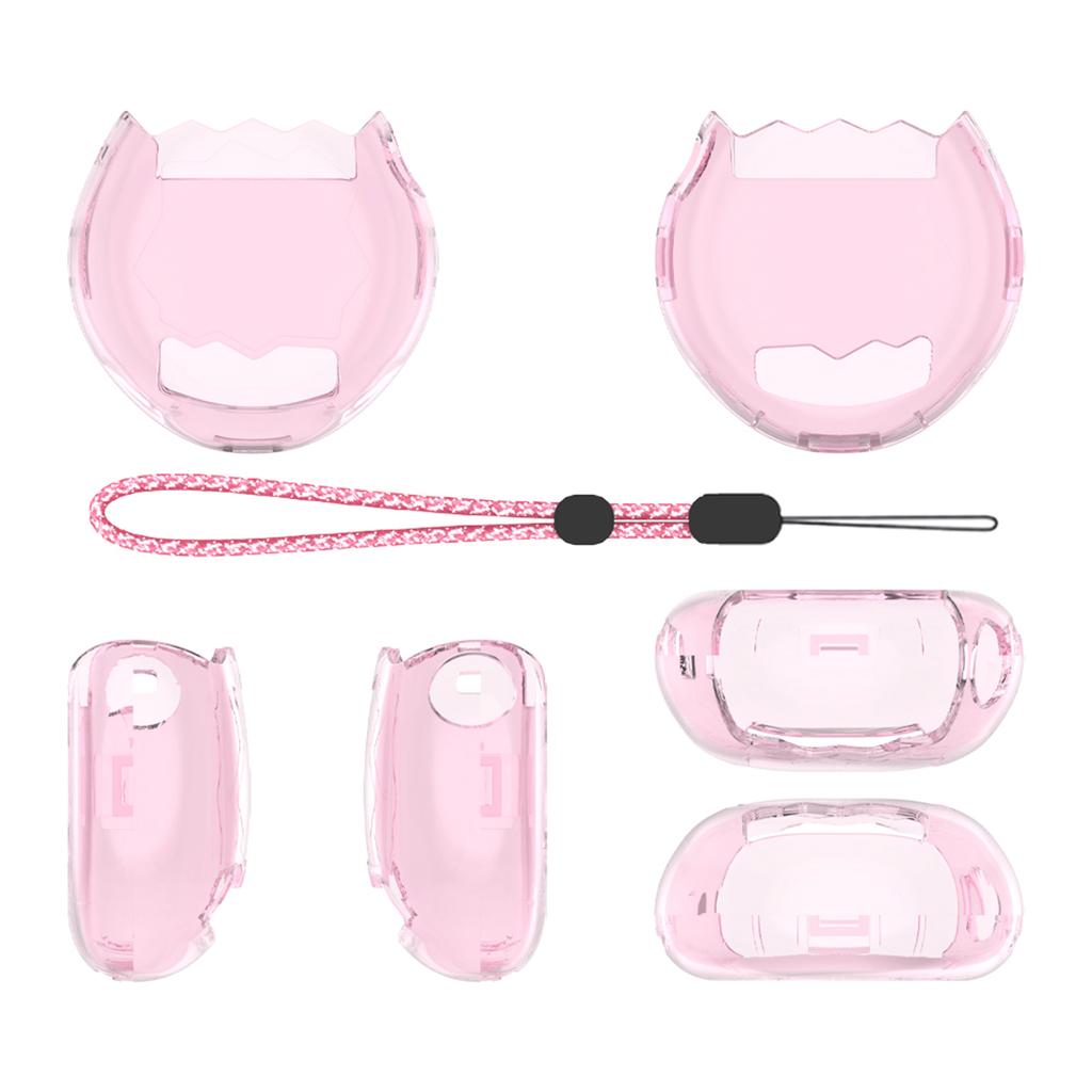 Transparent Protective Case Cover For Tamagotchi Paradise Digital Pet W/Lanyard PC Hard Shell Full Coverage Clear Cover Anti-Scr