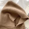 Knit Scarf Cap for Women Solid Color Hooded Shawl Winter Windproof Neckwrap Hat