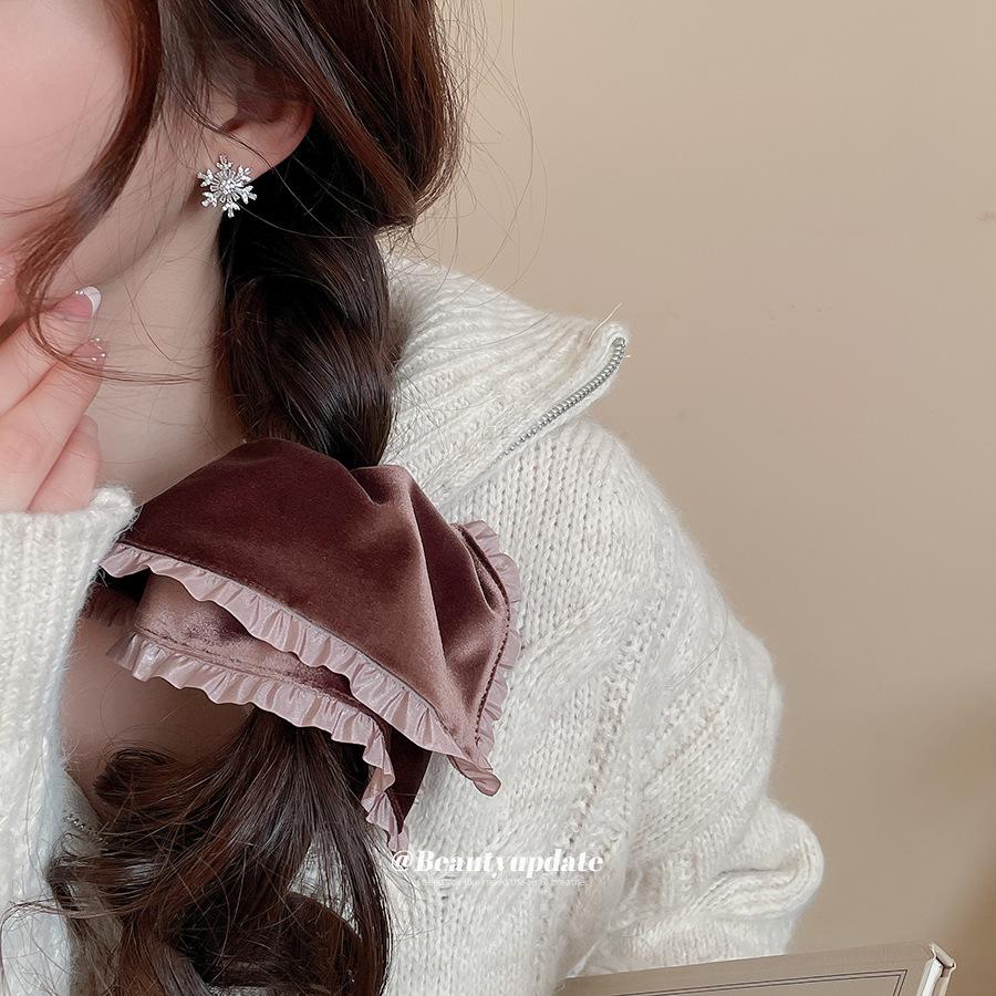 Fabric lace large intestine hair band French elegance temperament ponytail hair rope headrope hair accessories women