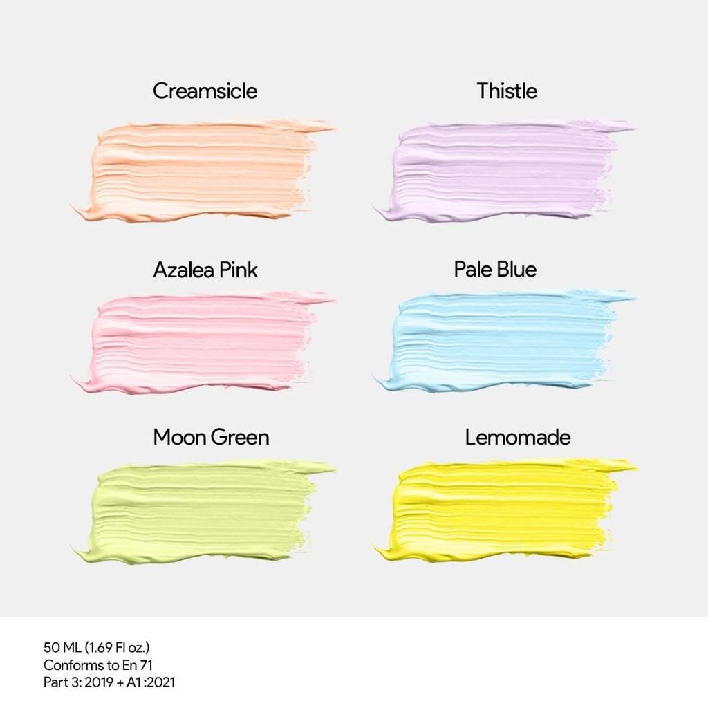 Pastel Acrylic Paint Set - 6 Beautiful Colors, 50 Ml Each - Perfect For Artists And Crafters - Multicolor