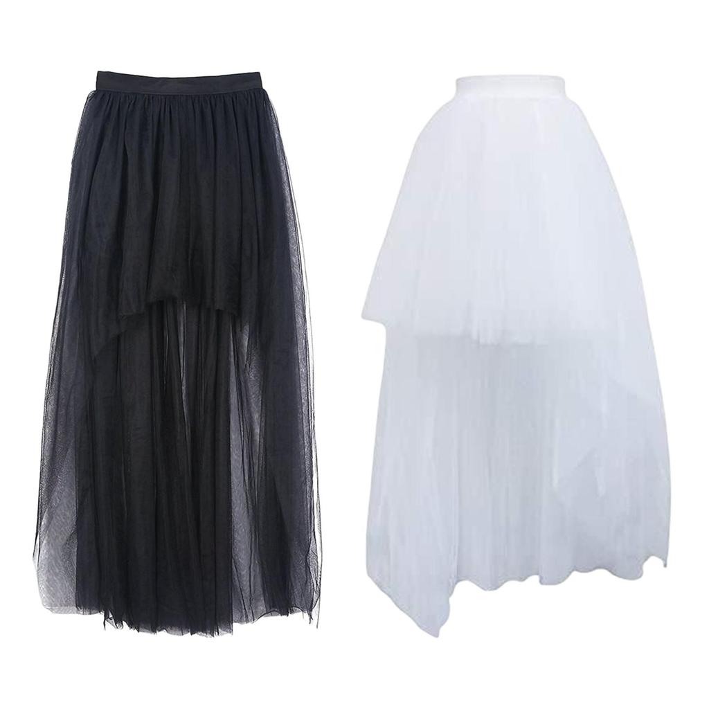 Women High Low Tutu Skirts Dancewear Layered Mesh Tulle Skirt for Stage Performance