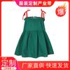 Summer Girls Block Hollow Out Strap Dress Baby Solid Princess Party Sundress For Kids