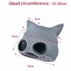 Little Devil Glasses Hat Knitted Mao Line Hat with Cat Ears Men Women Thickened for Warmth Ski Solid Color Ear Protection Windproof Pullover Hat