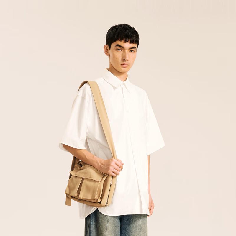 CROQUIS Chemise à Manches Courtes et Col pour Homme Coupe Ample en Coton