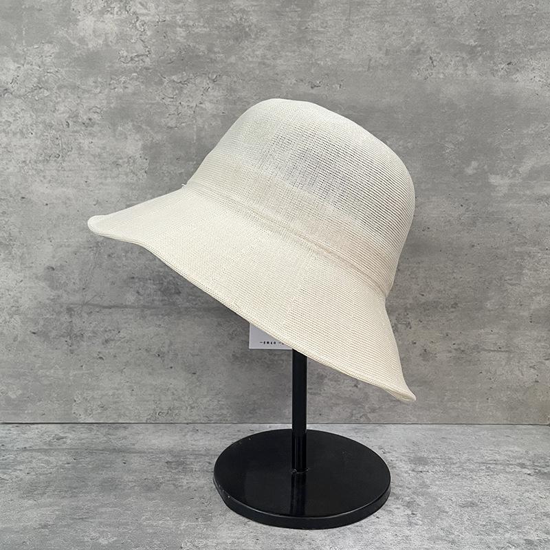 Light Luxury Ultra-Thin Silk Bucket Hat Women'S Summer Sunshade Sunscreen Basin Hat Mulberry Silk Breathable Big Eaves Casual Hat