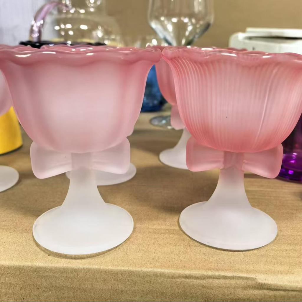 Elegant High-Stem Glasses for Ice Cream, Jelly, Champagne, Wine, Cocktails & Coffee
