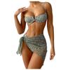 Women's Fashion Floral Bra Sexy Split Bikini Swimsuit