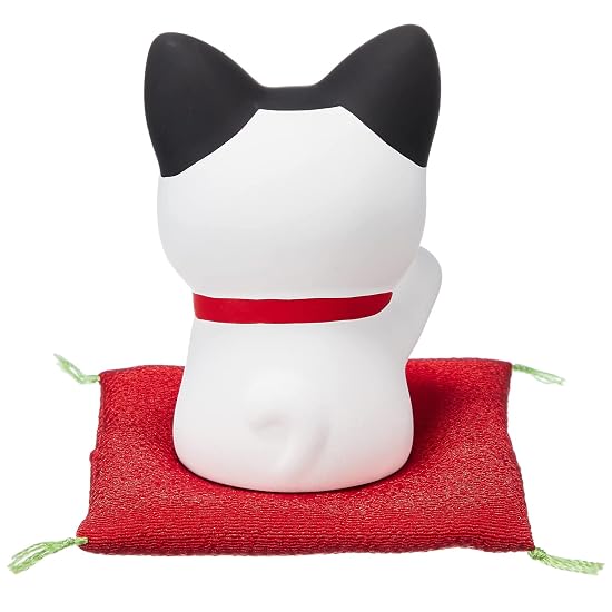 Yakushigama Nishiki-sai Bell Sound Money Beckoning Cat, Height 8cm, Atsuko Nishida, 7697