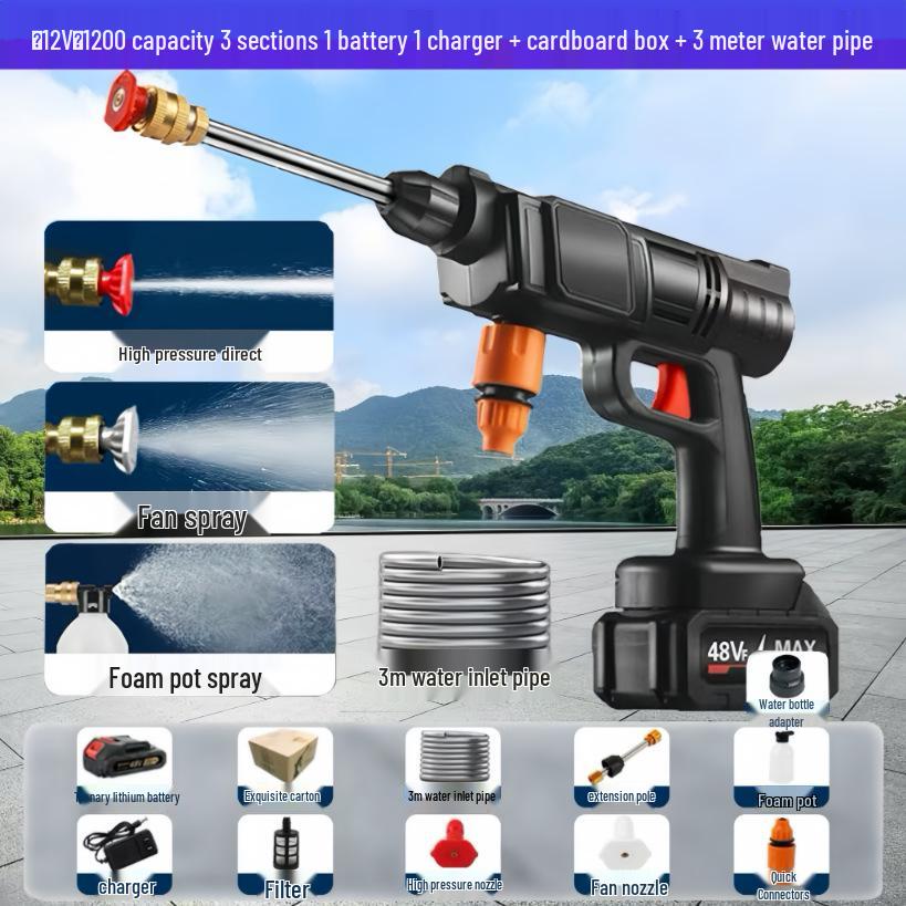 

Беспроводная перезаряжаемая ручная автомойка высокого давления