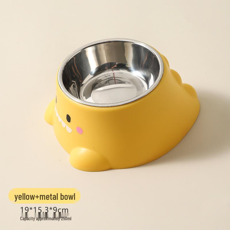 Douyin Pet Stainless Steel Cat Bowl, Dopamine Color, Non-Slip Dog Ice Cream Bowl, Neck Protection Feeding Utensils.