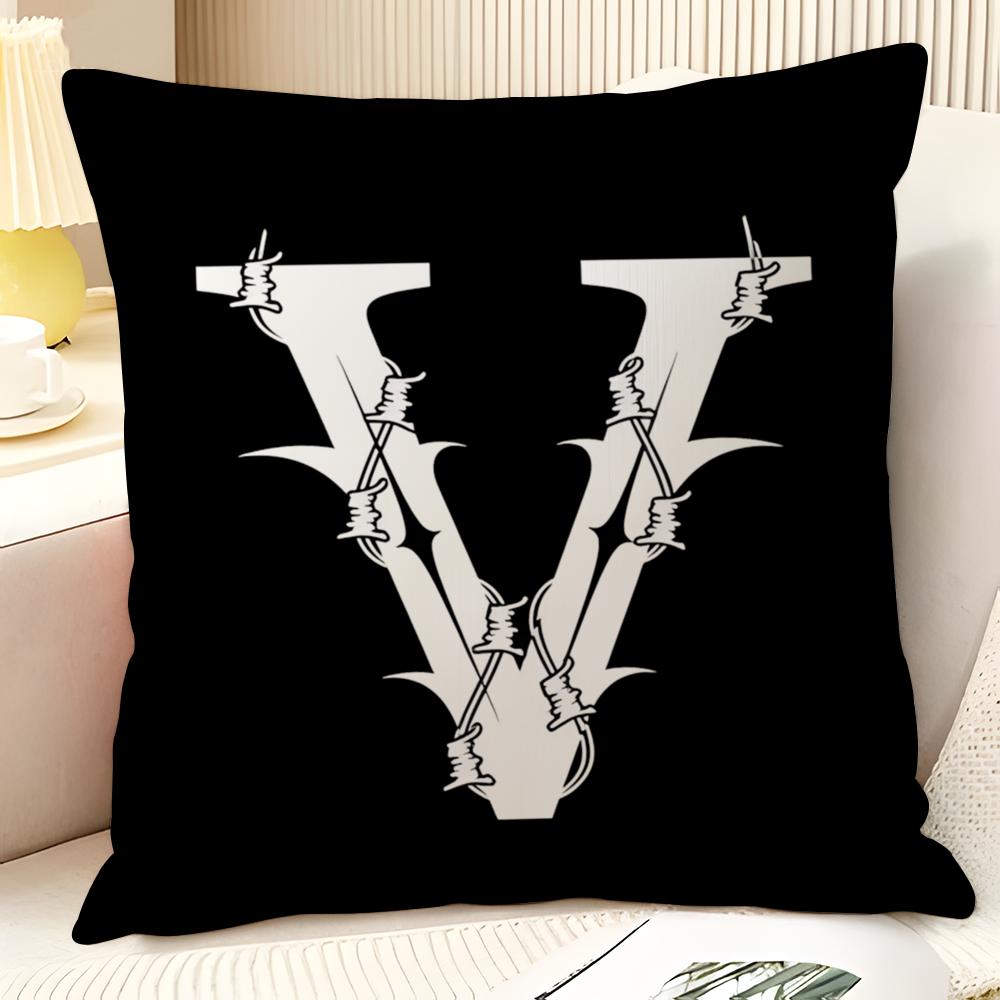 Popular Stylish V-Vrunk-S Pillow Case Natural Linen Organic Fabric Double-Sided Printing Sofa Home Decor Gift Pillow Case