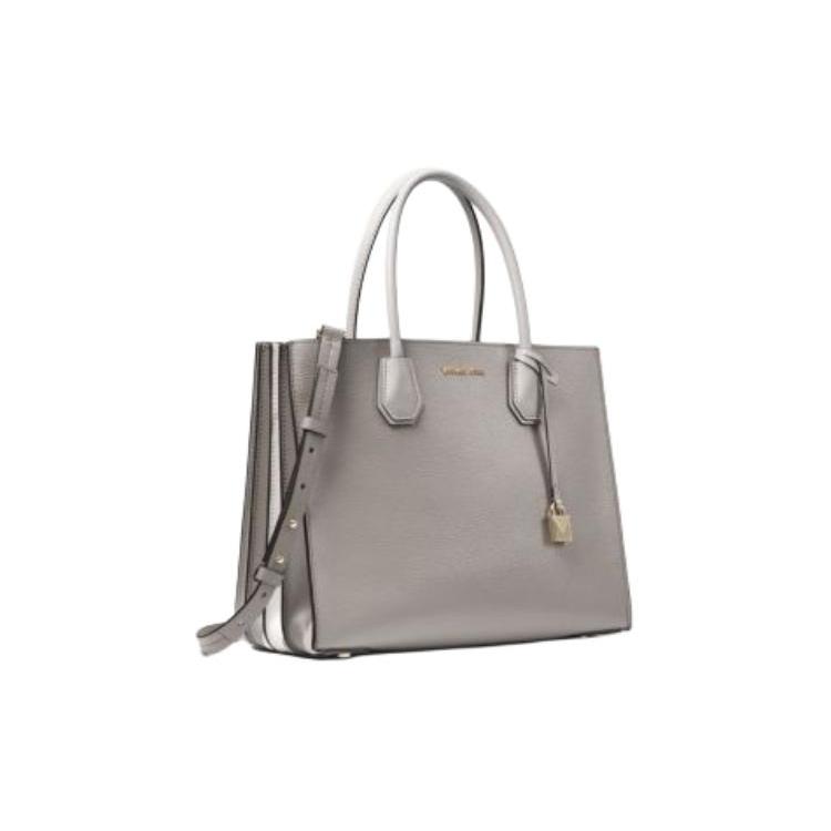New MICHAEL KORS Mercer Leather Handbag, Shoulder Bag, Crossbody Bag Large Pearl Gray 30T8TM9T3L-PEARL-GREY