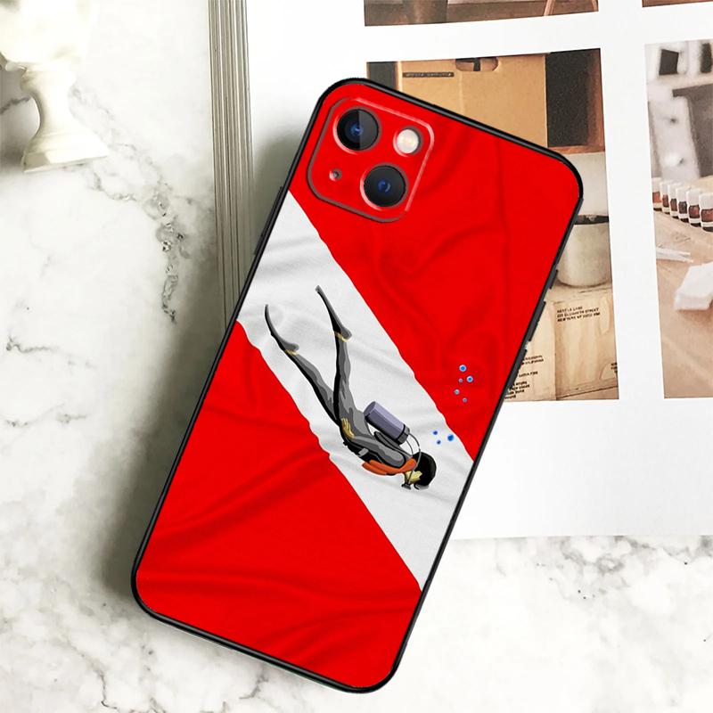 Scuba Diver Diving Phone Case For iPhone 17 16 15 14 13 11 12 Pro Max Plus 12 13 Mini 16e 17 Air Cover Coque