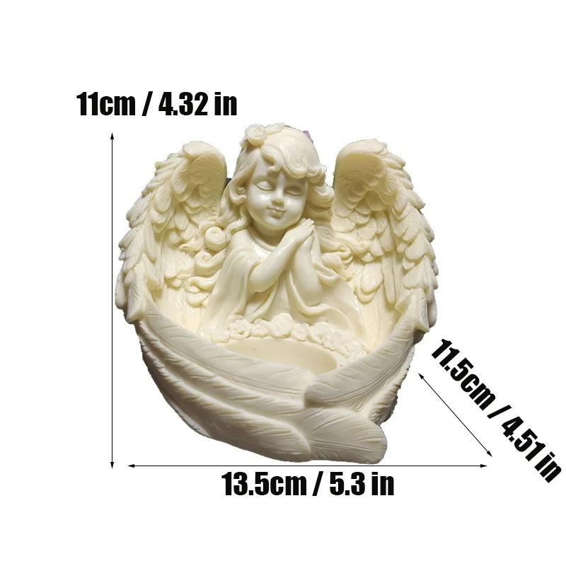 Angel Girl Character  Person Statue-  Cute Home Room Desktop Wedding Romantic Candlestick Decor Statue