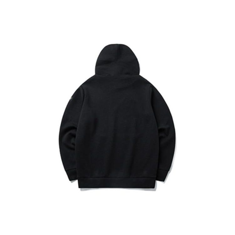 Anta Training Series Lettered Hooded Pullover Long Sleeve Sweatshirt Men sweatshirt Black 152217738-3