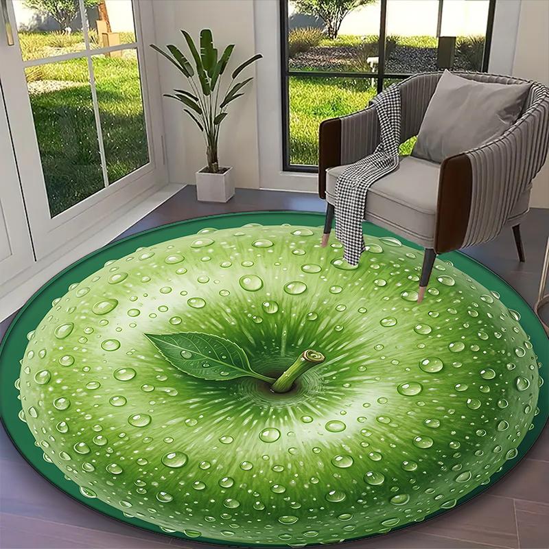1pc Fruit Apple Juicy Red Raspberry Printed Chair Rug for Home Office Use, Living Room Kitchen Game Room Round Carpet