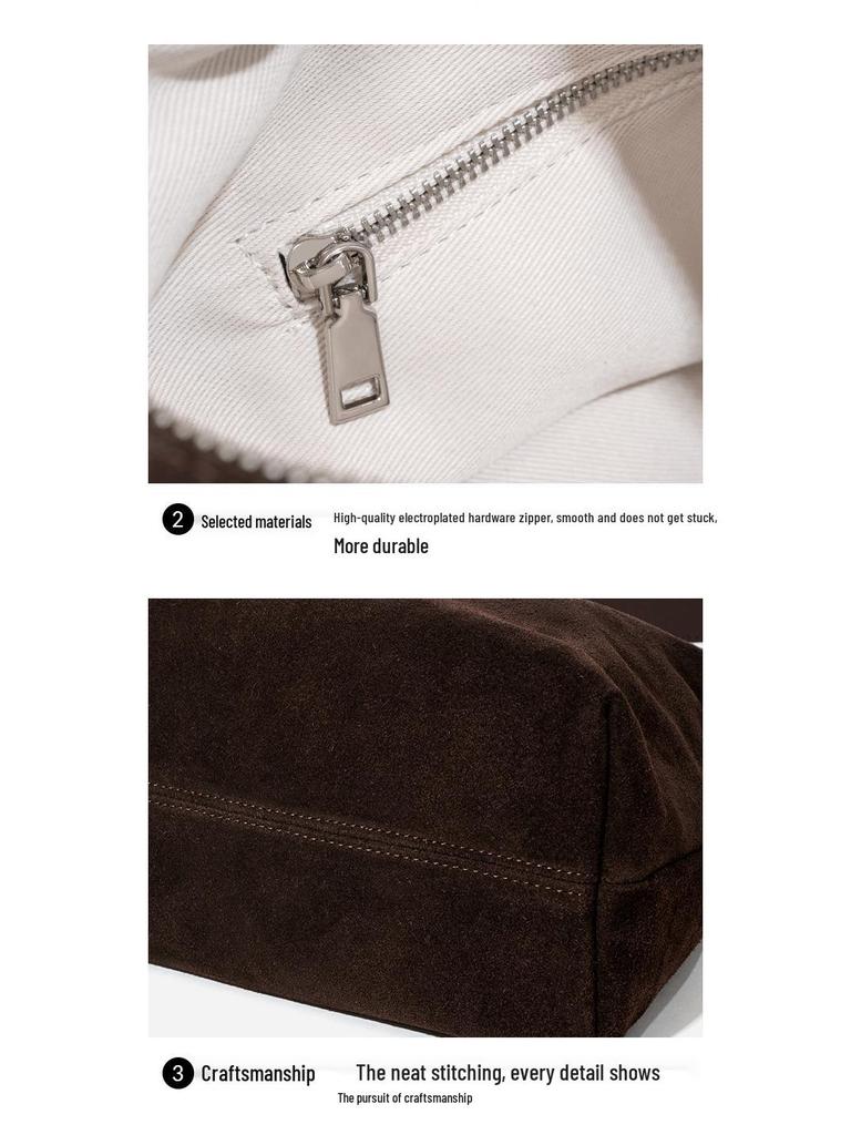 Genuine Leather Women's Tote Bag - High-Silk Matte Cowhide, Large Capacity, Commuting Shoulder/Underarm Bag