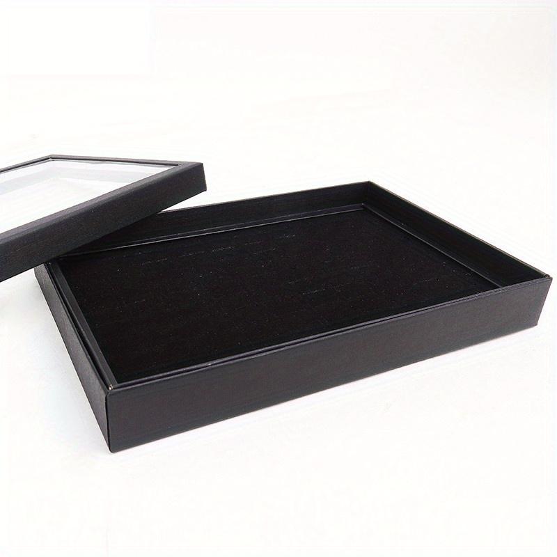 Velvet Ring Tray 100 Slots - Stackable Jewelry Organizer Drawer Insert for Closet & Valet Storage, Ring Display Pad, 1PC