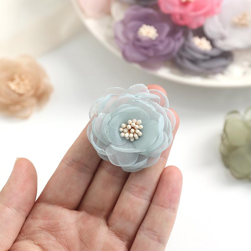 3/5/10Pcs 4cm Yarn Rose Artificial Flowers Head for Home Wedding Decor DIY Bride Hair Wreath Girls Gift Clothing Dress Accessory