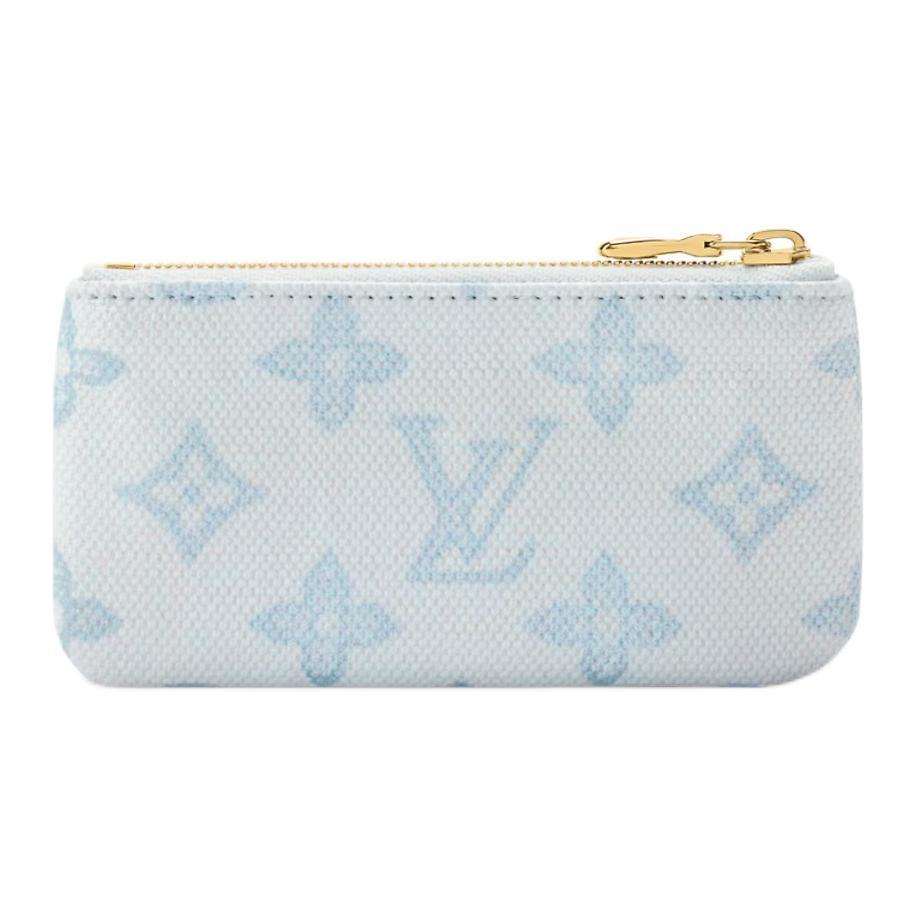 Louis Vuitton Coated Canvas Coin Purse Key Pouch Small Women's Blue M27674