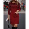 Women Casual Retro Short Dress Autumn Winter Long Sleeve Loose Flower Print Dresses Fashion Femme Vintage O-Neck Mini Dress