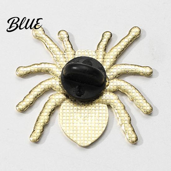 Punk Rock Style Accessories Gothic Spider Brooch Pin Colorful Rhinestones Decor Retro Simulated Lapel Pins Alloy Decorative Pin for Jackets